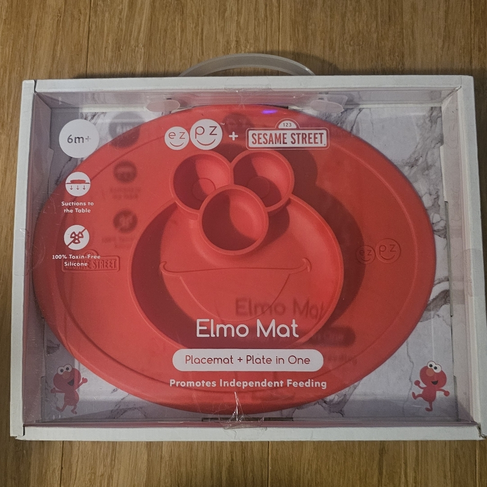 EZPZ Sesame Street Elmo Food Grade Silicone Feeding Mat - New In Box
